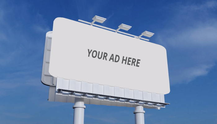 your ad here printed on billboard