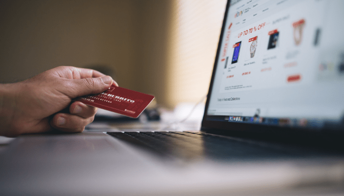 e-commerce, credit card by computer